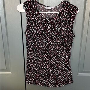 Liz Claiborne Black and Pink Patterned Blouse